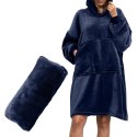 Bluzair Bluza Koc z Kapturem Polska Granatowy 4w1