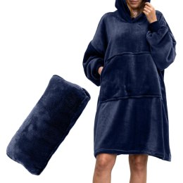 Bluzair Bluza Koc z Kapturem Polska Granatowy 4w1