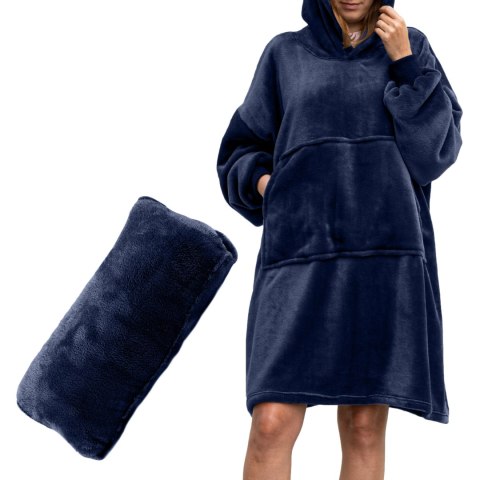 Bluzair Bluza Koc z Kapturem Polska Granatowy 4w1 Bluzair Bluza Koc z Kapturem Polska Granatowy 4w1