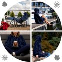 Bluzair Bluza Koc z Kapturem Polska Granatowy 4w1