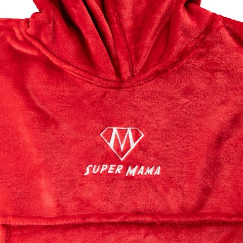 Bluzair SUPER MAMA - Bluza koc - Czerwony - prezent dla mamy - dzień matki Bluzair SUPER MAMA - Bluza koc - Czerwony - prezent dla mamy - dzień matki