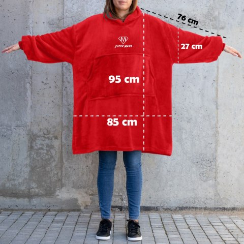 Bluzair SUPER MAMA - Bluza koc - Czerwony - prezent dla mamy - dzień matki Bluzair SUPER MAMA - Bluza koc - Czerwony - prezent dla mamy - dzień matki