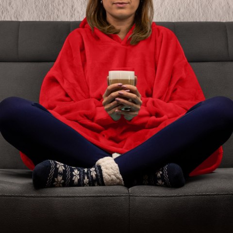Bluzair SUPER MAMA - Bluza koc - Czerwony - prezent dla mamy - dzień matki Bluzair SUPER MAMA - Bluza koc - Czerwony - prezent dla mamy - dzień matki