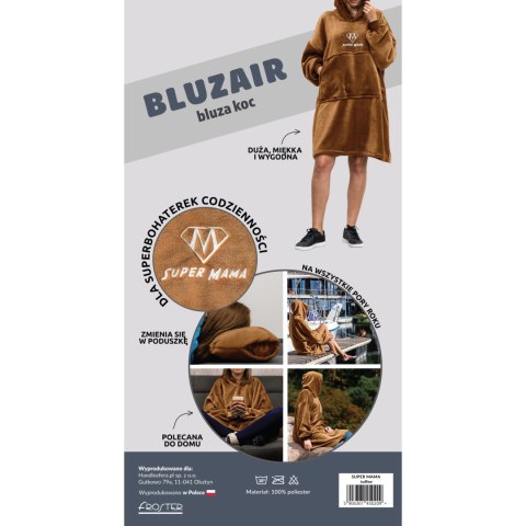 Bluzair SUPER MAMA - Bluza koc - Toffee - prezent dla mamy - dzień matki Bluzair SUPER MAMA - Bluza koc - Toffee - prezent dla mamy - dzień matki