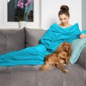 Kocyko-szlafrok SUPER MAMA - Niebieski - prezent dla mamy - na dzień matki Kocyko-szlafrok SUPER MAMA - Niebieski - prezent dla mamy - na dzień matki