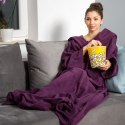 Kocyko-szlafrok SUPER MAMA - Śliwka - prezent dla mamy - na dzień matki Kocyko-szlafrok SUPER MAMA - Śliwka - prezent dla mamy - na dzień matki