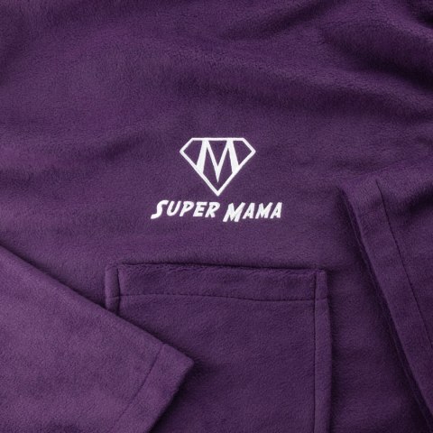 Kocyko-szlafrok SUPER MAMA - Śliwka - prezent dla mamy - na dzień matki Kocyko-szlafrok SUPER MAMA - Śliwka - prezent dla mamy - na dzień matki