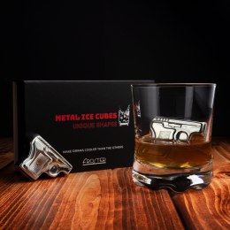 Metalowe kostki do drinków chłodzące 2x pistolet