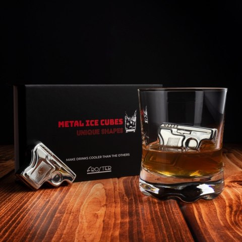Metalowe kostki do drinków chłodzące 2x pistolet Metalowe kostki do drinków chłodzące 2x pistolet