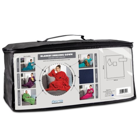 Kocyko-szlafrok SUPER MAMA - Niebieski - prezent dla mamy - na dzień matki Kocyko-szlafrok SUPER MAMA - Niebieski - prezent dla mamy - na dzień matki