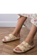Sandał Klapki Model Firada GQ8-055 Beige - PRIMO PRIMO Sandał Klapki Model Firada GQ8-055 Beige - PRIMO PRIMO