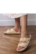 Sandał Klapki Model Firada GQ8-055 Beige - PRIMO PRIMO Sandał Klapki Model Firada GQ8-055 Beige - PRIMO PRIMO