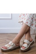 Sandał Klapki Model Liluna DFY-9 Beige - PRIMO PRIMO Sandał Klapki Model Liluna DFY-9 Beige - PRIMO PRIMO