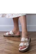 Sandał Klapki Model Liluna DFY-9 Beige - PRIMO PRIMO Sandał Klapki Model Liluna DFY-9 Beige - PRIMO PRIMO