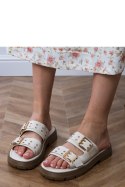 Sandał Klapki Model Liluna DFY-9 Beige - PRIMO PRIMO Sandał Klapki Model Liluna DFY-9 Beige - PRIMO PRIMO