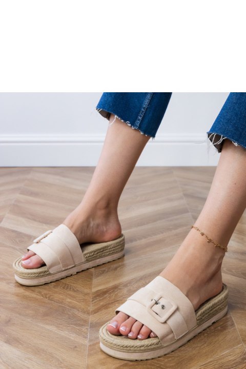 Sandał Klapki Model Lunda LOLO28 Beige - PRIMO PRIMO Sandał Klapki Model Lunda LOLO28 Beige - PRIMO PRIMO