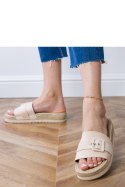 Sandał Klapki Model Lunda LOLO28 Beige - PRIMO PRIMO Sandał Klapki Model Lunda LOLO28 Beige - PRIMO PRIMO