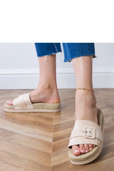 Sandał Klapki Model Lunda LOLO28 Beige - PRIMO PRIMO Sandał Klapki Model Lunda LOLO28 Beige - PRIMO PRIMO