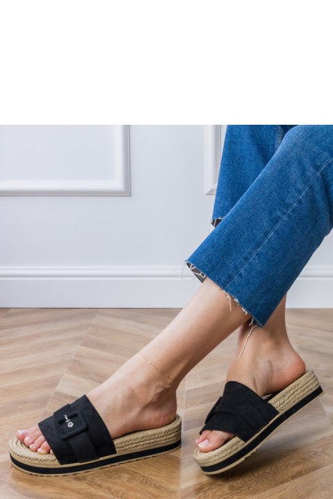 Sandał Klapki Model Lunda LOLO28 Black - PRIMO PRIMO Sandał Klapki Model Lunda LOLO28 Black - PRIMO PRIMO