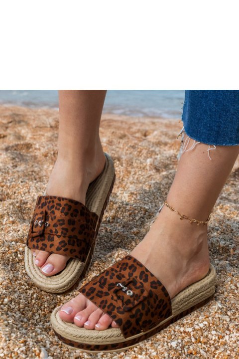 Sandał Klapki Model Lunda LOLO28 Panterka - PRIMO PRIMO Sandał Klapki Model Lunda LOLO28 Panterka - PRIMO PRIMO