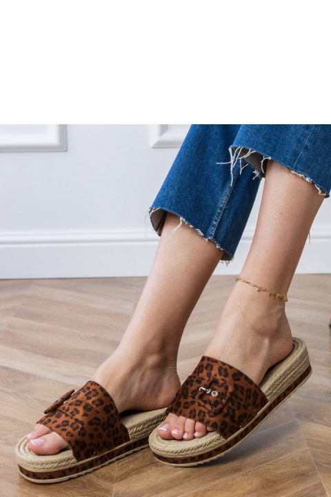 Sandał Klapki Model Lunda LOLO28 Panterka - PRIMO PRIMO Sandał Klapki Model Lunda LOLO28 Panterka - PRIMO PRIMO