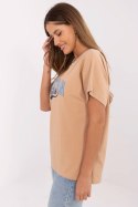 T-shirt Damski Model CLM-TS-0023.94 Camel - Factory Price Factory Price T-shirt Damski Model CLM-TS-0023.94 Camel - Factory Price Factory Price