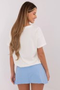 Tshirt Damski Model CLM-TS-1019.79 Ecru - Factory Price Factory Price Tshirt Damski Model CLM-TS-1019.79 Ecru - Factory Price Factory Price