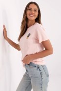 Tshirt Damski Model CLM-TS-1663.96 Light Pink - Factory Price Factory Price Tshirt Damski Model CLM-TS-1663.96 Light Pink - Factory Price Factory Price