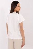 Tshirt Damski Model CLM-TS-1704.85 Ecru - Factory Price Factory Price Tshirt Damski Model CLM-TS-1704.85 Ecru - Factory Price Factory Price