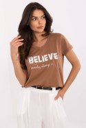 Tshirt Damski Model CLM-TS-1726.87 Light Brown - Factory Price Factory Price Tshirt Damski Model CLM-TS-1726.87 Light Brown - Factory Price Factory Price