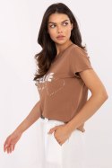 Tshirt Damski Model CLM-TS-1726.87 Light Brown - Factory Price Factory Price Tshirt Damski Model CLM-TS-1726.87 Light Brown - Factory Price Factory Price