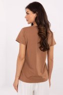 Tshirt Damski Model CLM-TS-1726.87 Light Brown - Factory Price Factory Price Tshirt Damski Model CLM-TS-1726.87 Light Brown - Factory Price Factory Price