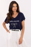 Tshirt Damski Model CLM-TS-1727.90 Navy - Factory Price Factory Price Tshirt Damski Model CLM-TS-1727.90 Navy - Factory Price Factory Price