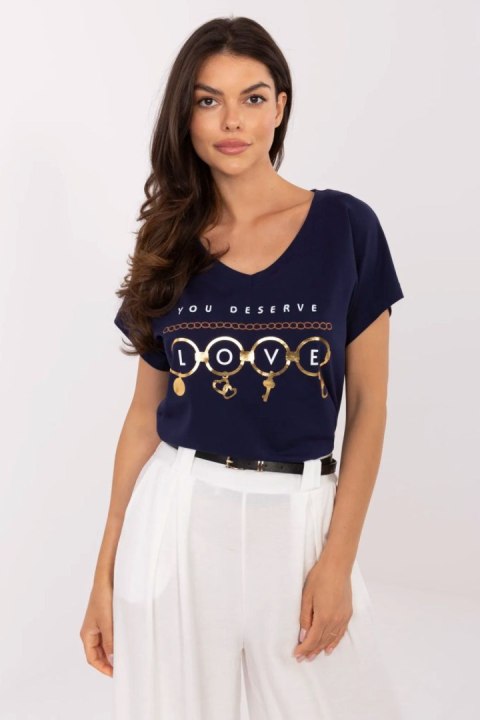 Tshirt Damski Model CLM-TS-1729.86 Navy - Factory Price Factory Price Tshirt Damski Model CLM-TS-1729.86 Navy - Factory Price Factory Price