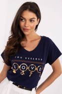 Tshirt Damski Model CLM-TS-1729.86 Navy - Factory Price Factory Price Tshirt Damski Model CLM-TS-1729.86 Navy - Factory Price Factory Price