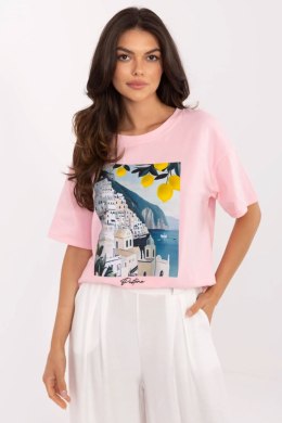 Tshirt Damski Model MI-TS-M3221-1.20P Light Pink - Italy Moda Italy Moda
