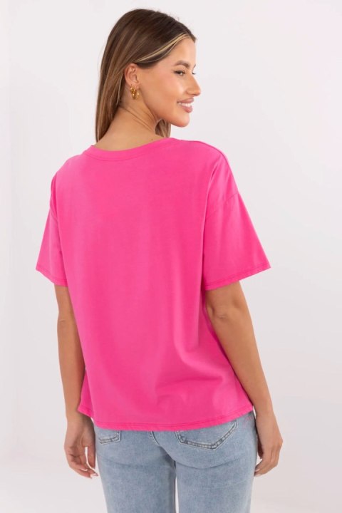 Tshirt Damski Model MI-TS-M3221G.75 Dark Pink - Italy Moda Italy Moda Tshirt Damski Model MI-TS-M3221G.75 Dark Pink - Italy Moda Italy Moda