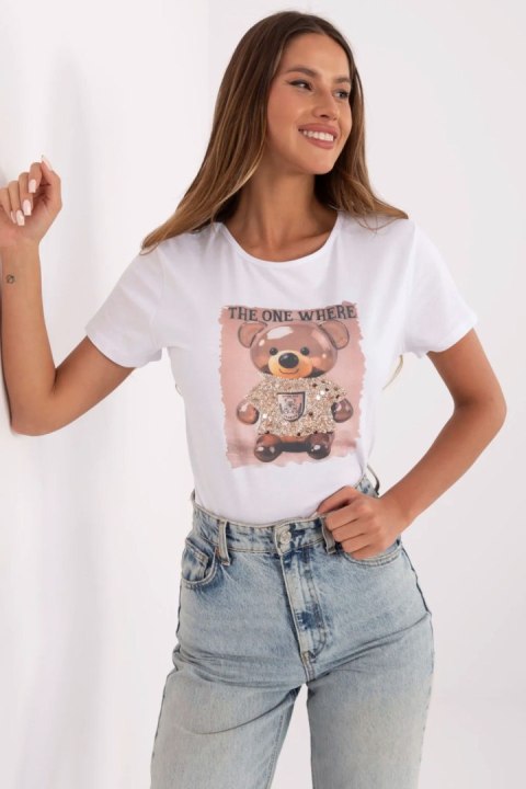 Tshirt Damski Model NM-TS-NG25285.74P White/Beige - NM NM Tshirt Damski Model NM-TS-NG25285.74P White/Beige - NM NM