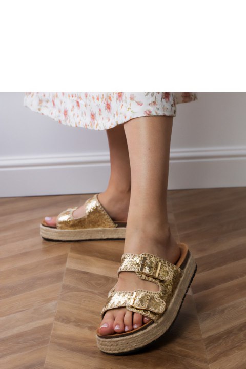 Sandał Klapki Model Induri X5-382 Gold - PRIMO PRIMO Sandał Klapki Model Induri X5-382 Gold - PRIMO PRIMO