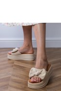 Sandał Klapki Model Ados LX9601 Beige - PRIMO PRIMO Sandał Klapki Model Ados LX9601 Beige - PRIMO PRIMO
