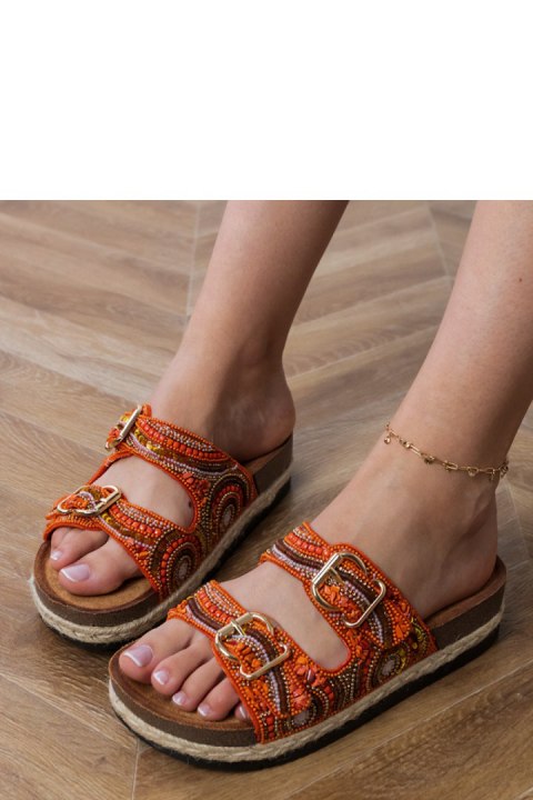 Sandał Klapki Model Zebrina X5-390 Orange - PRIMO PRIMO Sandał Klapki Model Zebrina X5-390 Orange - PRIMO PRIMO
