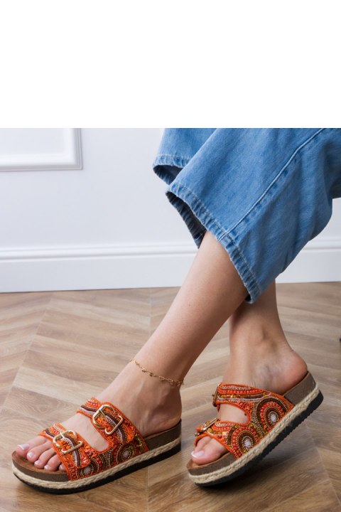 Sandał Klapki Model Zebrina X5-390 Orange - PRIMO PRIMO Sandał Klapki Model Zebrina X5-390 Orange - PRIMO PRIMO