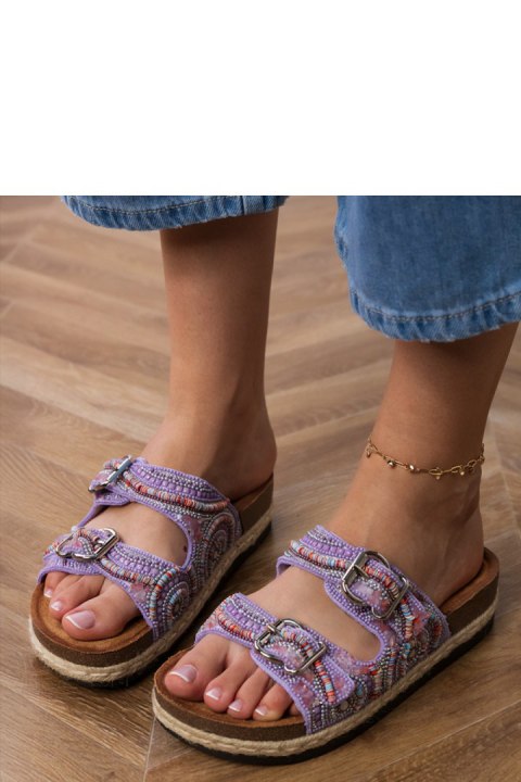Sandał Klapki Model Zebrina X5-390 Violet - PRIMO PRIMO Sandał Klapki Model Zebrina X5-390 Violet - PRIMO PRIMO