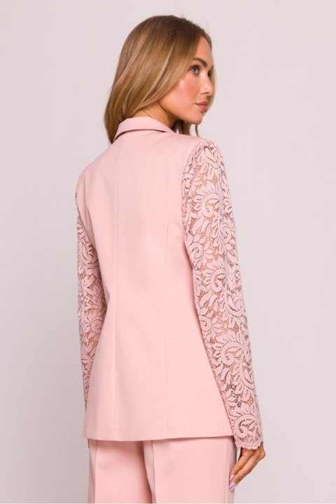 Marynarka Model MOE865 Powder Pink - Moe Moe Marynarka Model MOE865 Powder Pink - Moe Moe