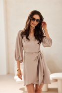 Sukienka Model Federica BEJ SUK0524 Light Beige - Roco Fashion Roco Fashion Sukienka Model Federica BEJ SUK0524 Light Beige - Roco Fashion Roco Fashion