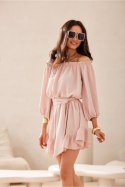 Sukienka Model Giulia PRO SUK0523 Pink - Roco Fashion Roco Fashion Sukienka Model Giulia PRO SUK0523 Pink - Roco Fashion Roco Fashion