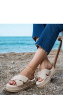 Sandał Klapki Model Juko PL365 Beige - PRIMO PRIMO Sandał Klapki Model Juko PL365 Beige - PRIMO PRIMO