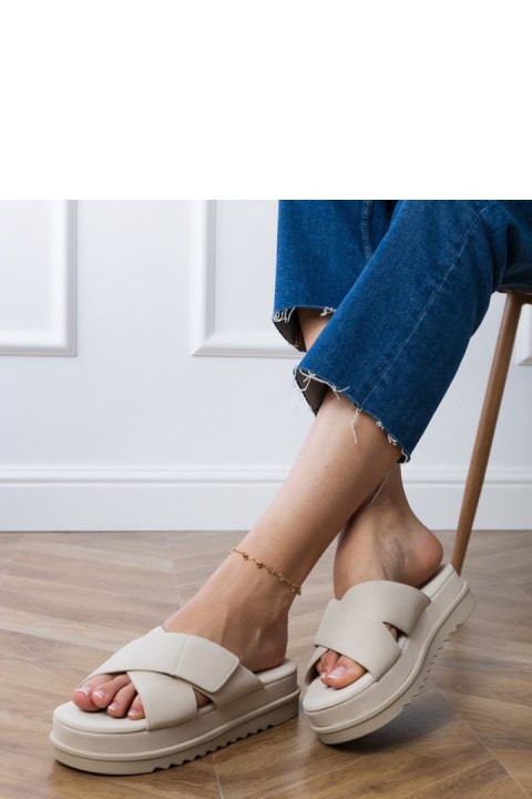 Sandał Klapki Model Juko PL365 Beige - PRIMO PRIMO Sandał Klapki Model Juko PL365 Beige - PRIMO PRIMO