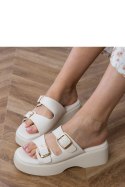 Sandał Klapki Model Wollis YQ77-15 White - PRIMO PRIMO Sandał Klapki Model Wollis YQ77-15 White - PRIMO PRIMO