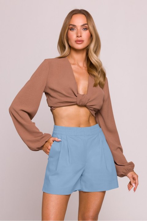 Szorty Damskie Model MOE860 Błękit - Moe Moe Szorty Damskie Model MOE860 Błękit - Moe Moe